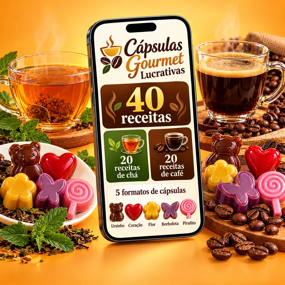 As receitas das Cápsulas Gourmet Lucrativas abertas no celular
