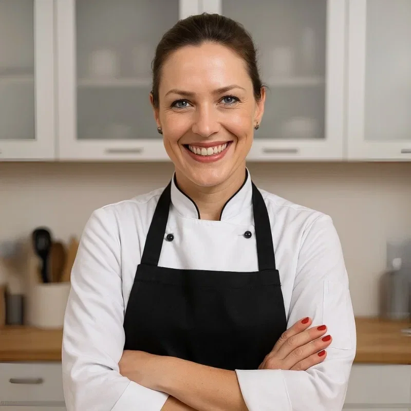 Chef Mari Dias na cozinha