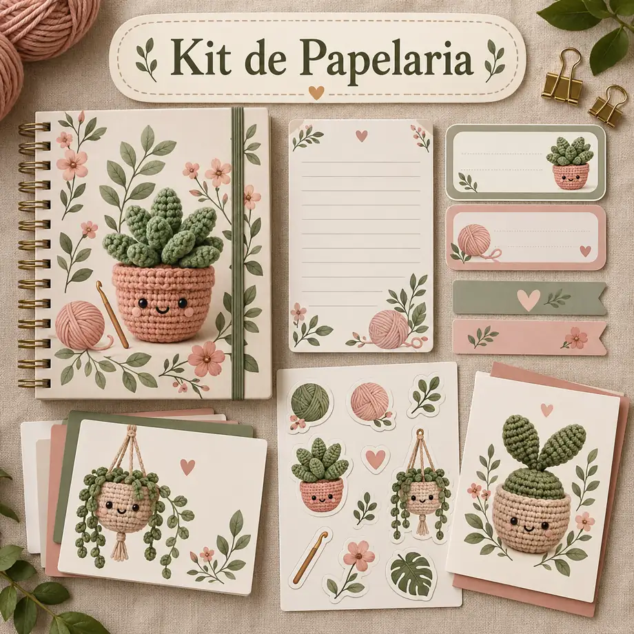 Bônus 3: Kit de papelaria digital: planilha de pedidos e de produção + 12 etiquetas e cartões
