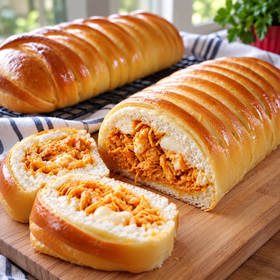 Pão recheado de frango com requeijão