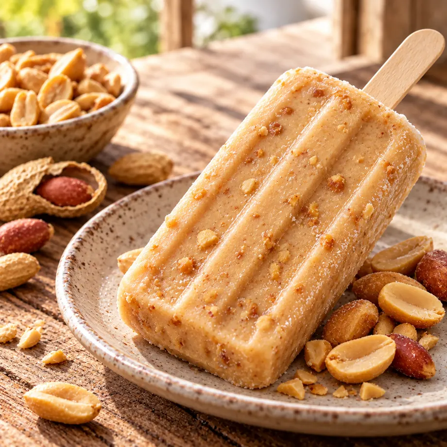 Cartão do picolé de amendoim: proteína, custo e tempo