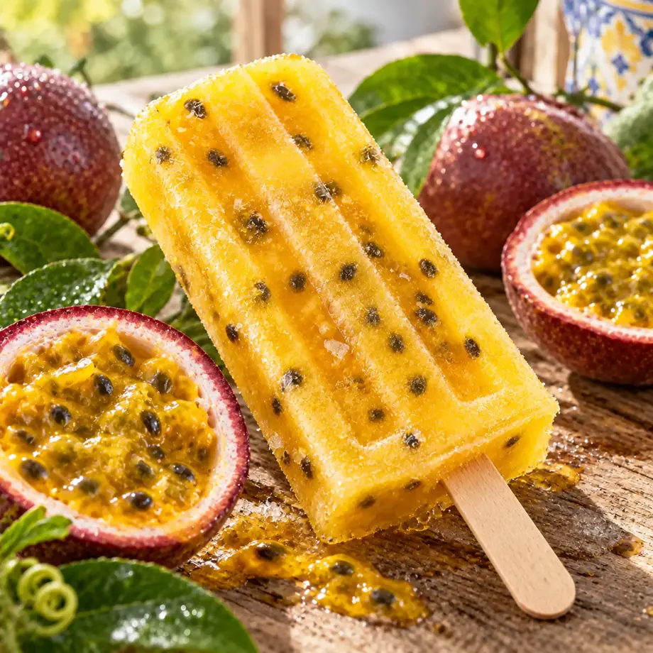 Cartão do picolé de maracujá: proteína, custo e tempo