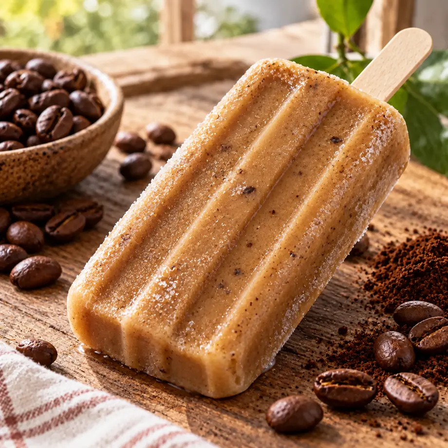 Cartão do picolé de café: proteína, custo e tempo