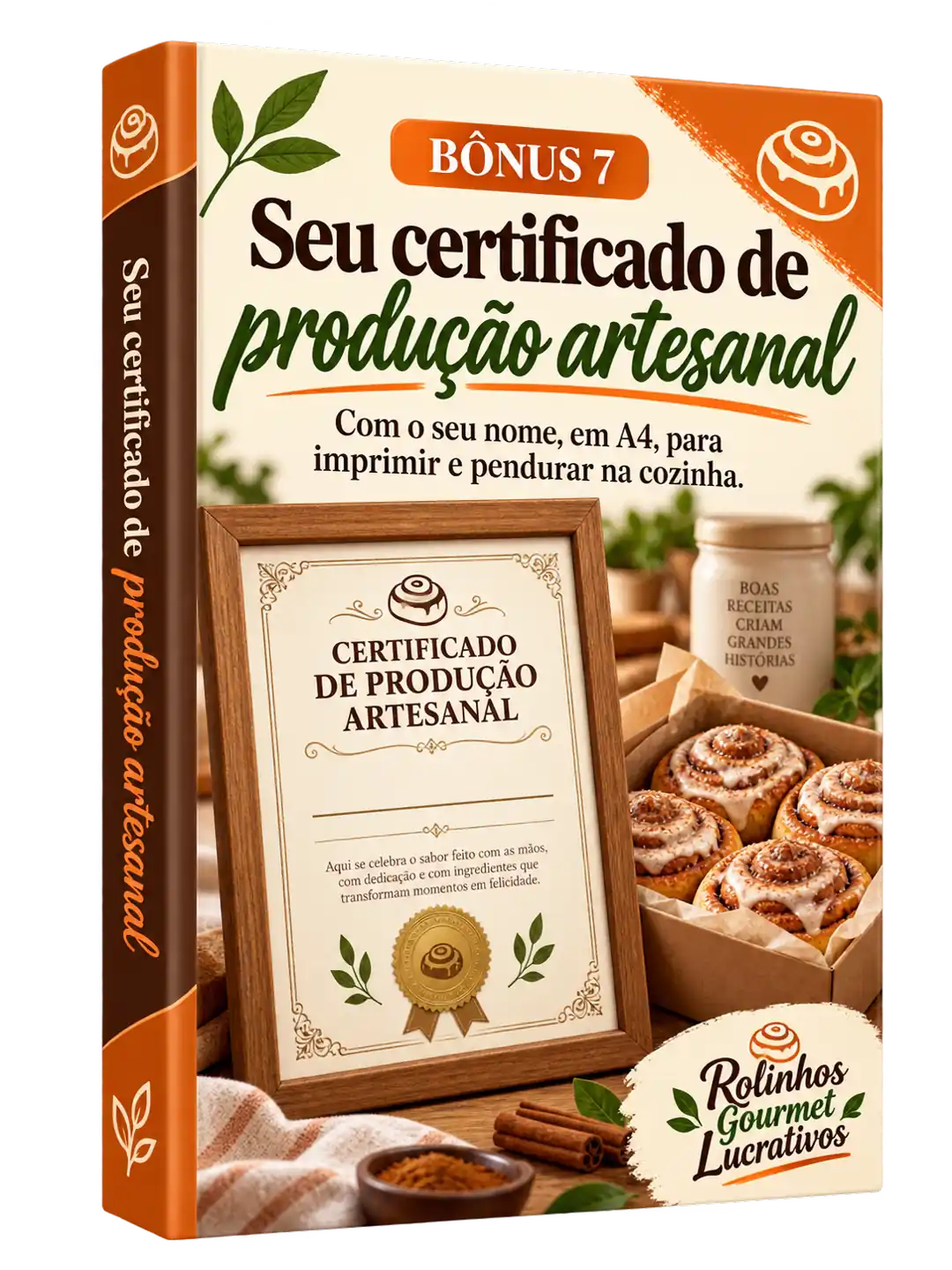 Bônus 7 — certificado de produção artesanal em A4, com espaço para o nome