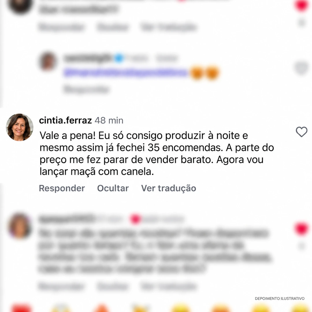 Depoimento de cintia.ferraz: 35 encomendas produzindo só à noite