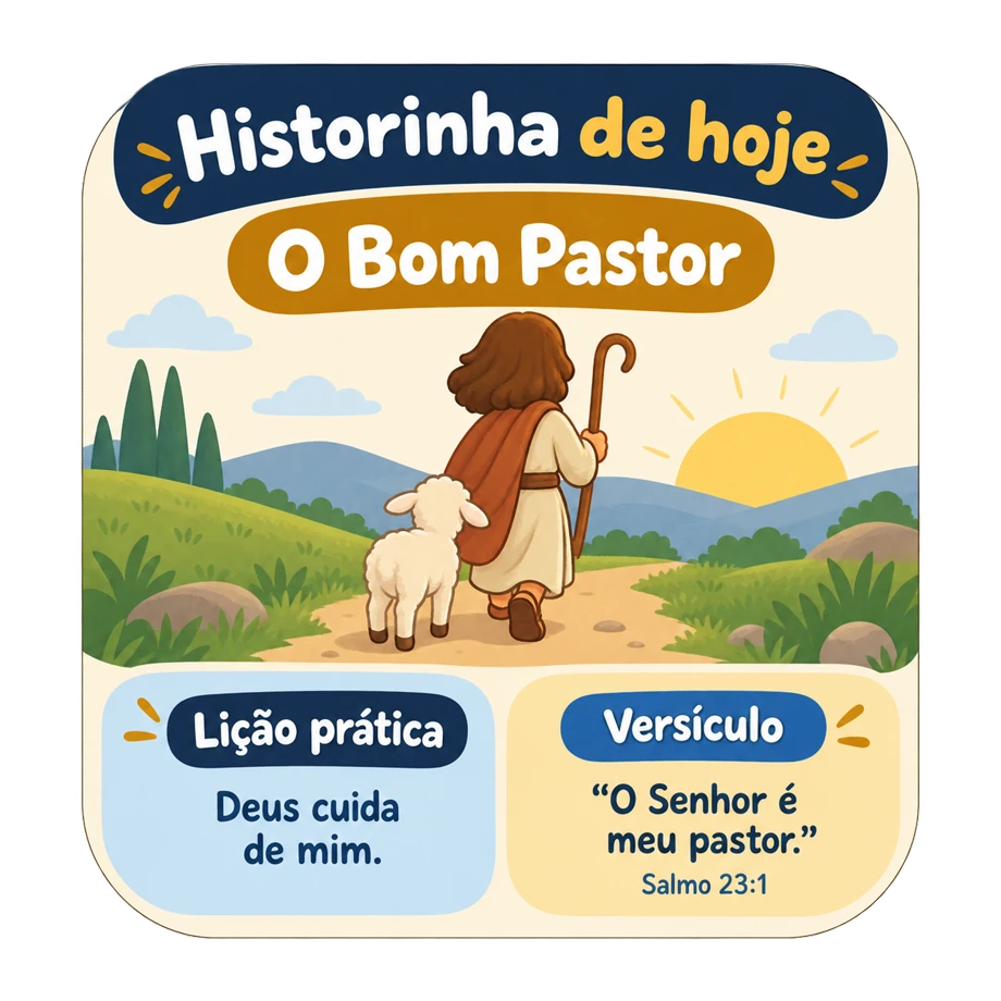Tela do aplicativo com a Historinha de hoje, a lição e o versículo