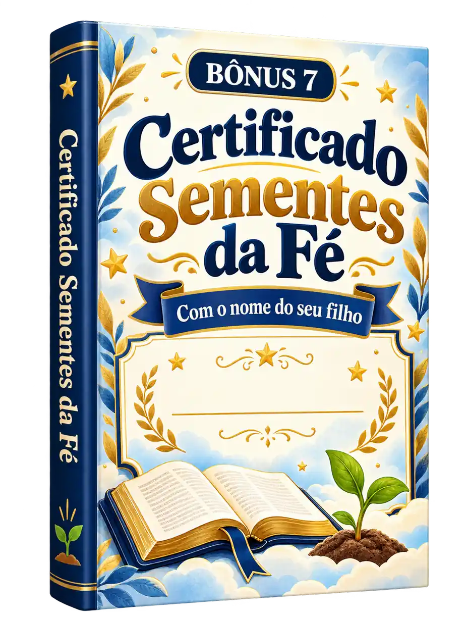 Bônus 7: 1 Certificado Sementes da Fé com o nome do seu filho