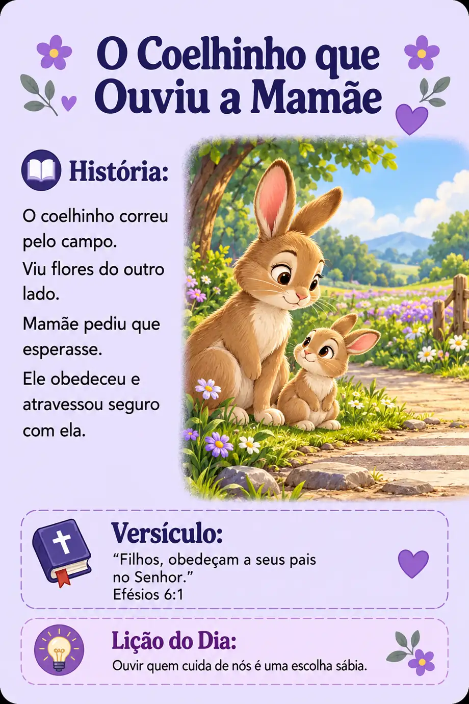 Exemplo de historinha do Sementes da Fé, 5 de 8