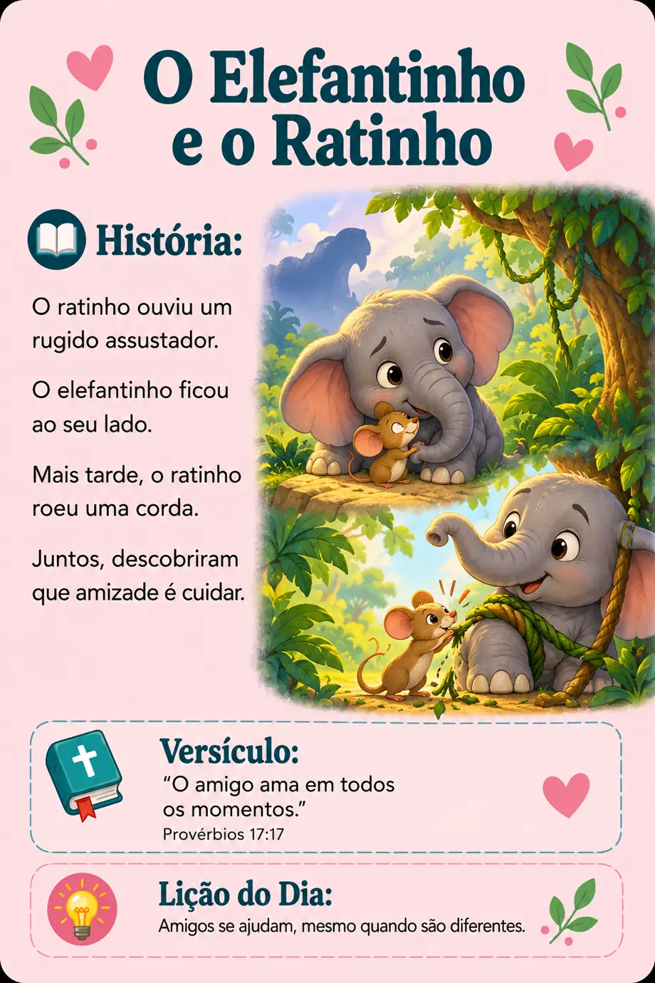 Exemplo de historinha do Sementes da Fé, 7 de 8