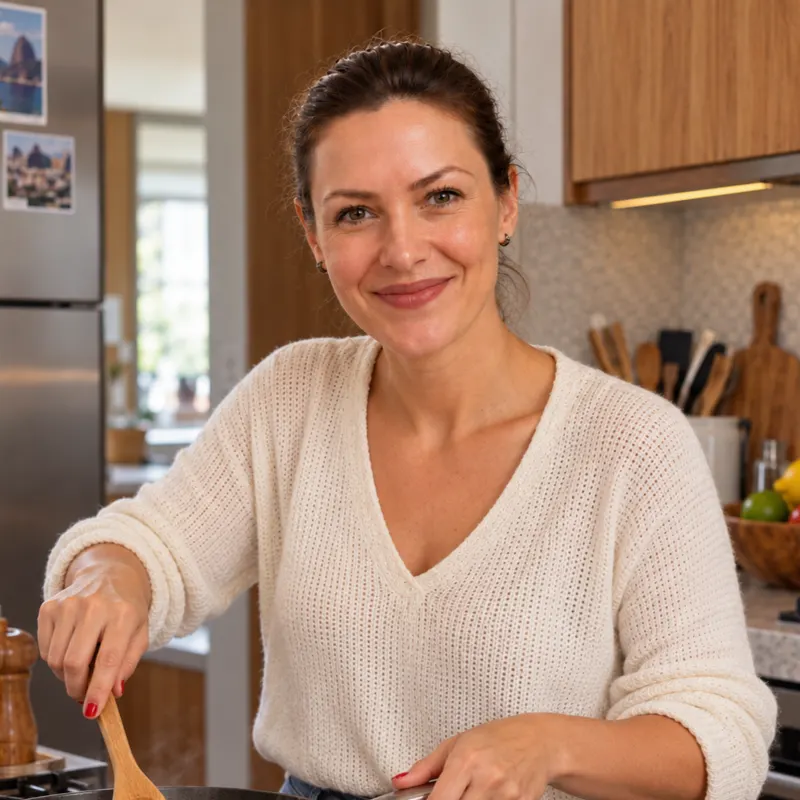 Chef Mari Dias na cozinha